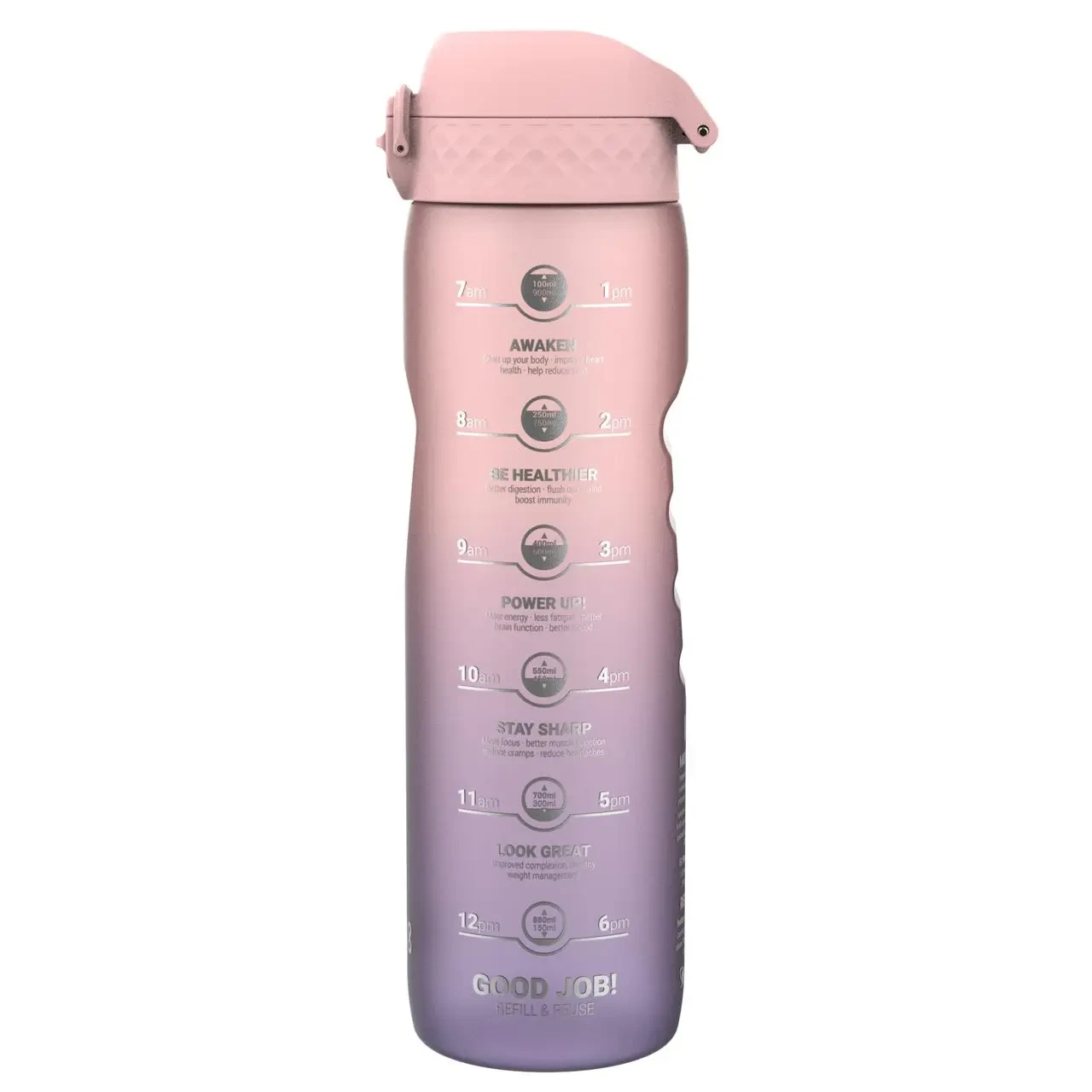 Пляшка для води ION8 1000 мл. BPA Free, Times To Drink, BPA Free, Periwinkle &Rose