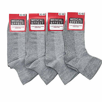 Медичні чоловічі літні шкарпетки без резинки з сіткою 45-48 (світло-сірі)