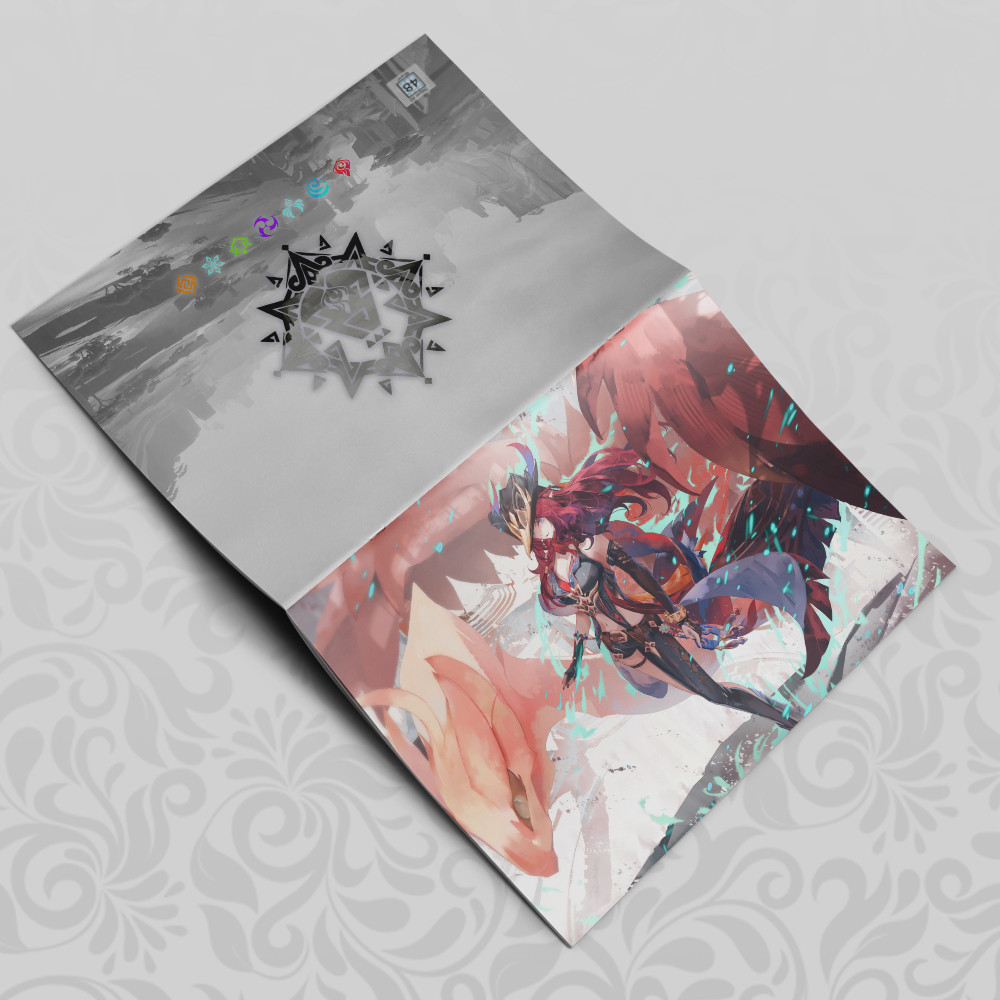 Зошит А5 Genshin Impact Часка (у клітинку на 48 аркушів на скобі), фото 1