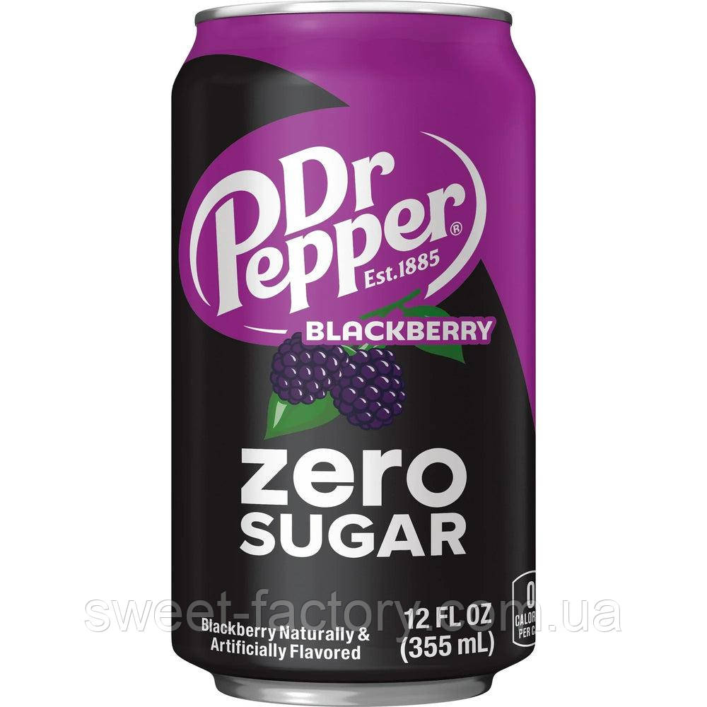 Газований напій Dr Pepper Blackberry Zero Sugar 355ml, фото 1