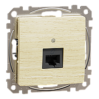 Комп'ютерна розетка, RJ45 CAT6 UTP, Береза, Sedna Elements