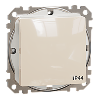 Одноклавішний вимикач, 10АX, IP44, бежевий, Sedna Design & Elements