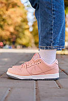 Жіночі дуже стильні демісезонні кросівки Nike SB Dunk Pink White топова модель рожеві 36 39 41