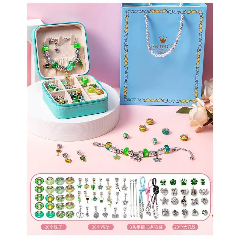 Набір прикрас DLS 1115 пандора, 6 основ для браслетів, шарми, скринька, фото 1