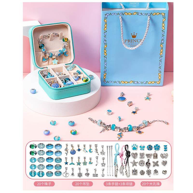 Набір прикрас DLS 1116 пандора, 6 основ для браслетів, шарми, скринька, фото 1