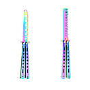 Складаний металевий гребінець-метелик BUTTERFLY з металу хамелеон, фото 5