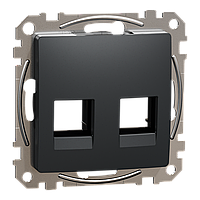 Центральна плата для подвійного роз'єму RJ45, cat5e, 6 UTP, чорна, Sedna Design