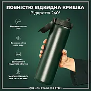 Пляшка для води металева ION8 1200 мл. Stainless Steel , Dark Green, фото 4