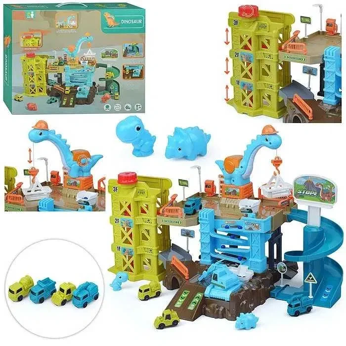 Трек Будівельний майданчик ZX 663 A з підйомником, краном, 4 машинки, 2 фігурки, фото 1