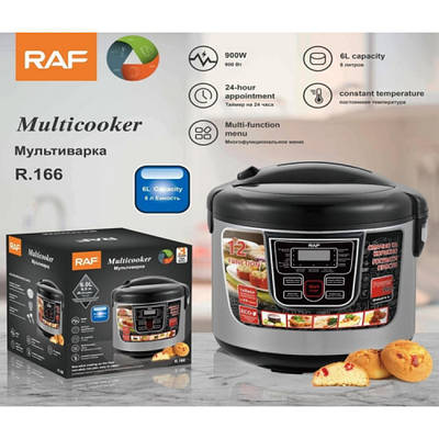 Багатофункціональна мультиварка на 6 літрів Raf 900W R166 з чашею на 12 програм 209724