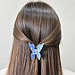 Заколка крабик для волосся Метелик синій перламутровий 60х50 мм, фото 4