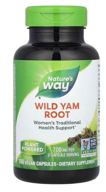 Корінь дикого ямсу, Wild Yam, nature's Way, 425 мг, 180 капсул