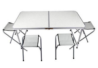 Стіл-валіза туристичний + 4 стільця 120x60x70cm