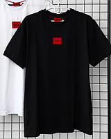 Повседневная молодежная футболка мужская хорошего качества Нugо черная стильная летняя футболка для мужчин