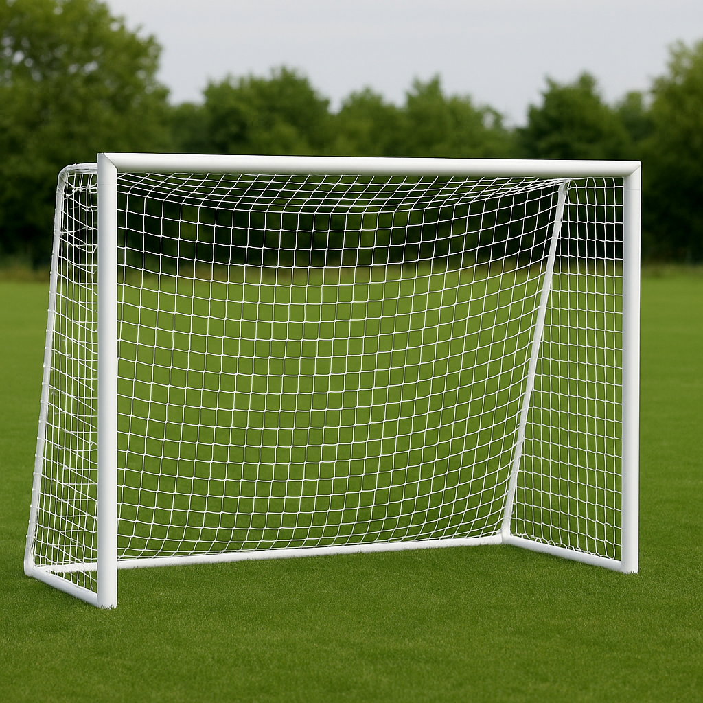 Сітка для футбольних воріт БЕЗВУЗЛОВА підвищеної міцності «ПРЕМІУМ-ДІАГОНАЛЬ» біла (комплект 2 шт.), фото 1