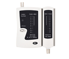 Кабельний тестер для перевірки мережевих, телефонних та коаксіальних кабелів Merlion NSHL468BNC, RJ-45+BNC, Black/White (YT-NSHL46