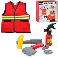 Дитячий набір пожежного Fireman KN647 жилет, вогнегасник, інструменти