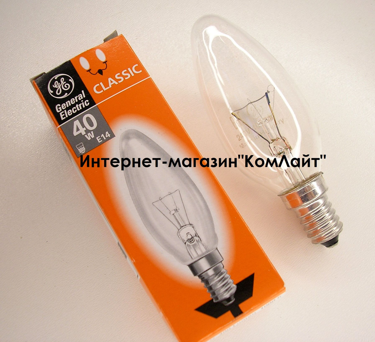 Лампа розжарювання свічка General Electric 40C1/CL/E14 прозора 40Вт (Угорщина)