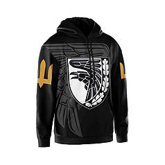 Худі чоловіче з принтом «93-тя окрема механізована бригада. Щит і Крило» чорний