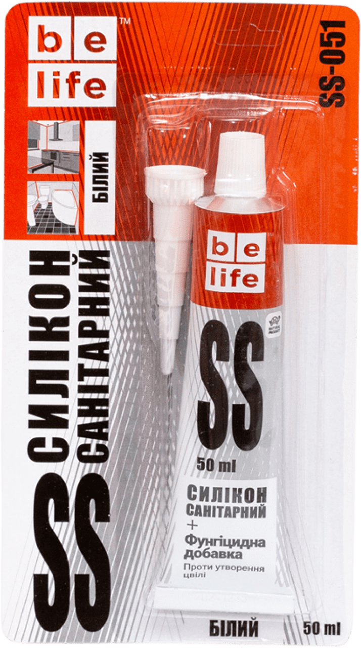 Санітарний силіконовий герметик (Білий S-051), 50 мл
