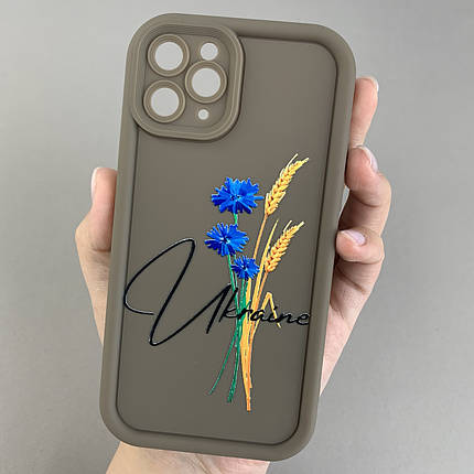 Чохол для Apple iPhone 11 Pro з бортами з принтом Україна на телефон айфон 11 про коричневий q06t, фото 1