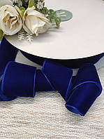 Стрічка оксамитова 4см темно Синя (за 1 метр), 00840-47