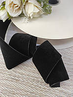 Стрічка оксамитова 4 см. Чорна (за 1 метр) 00840-1