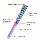 Складаний металевий гребінець-метелик BUTTERFLY з металу хамелеон, фото 4