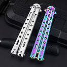 Складаний металевий гребінець-метелик BUTTERFLY з металу хамелеон, фото 2