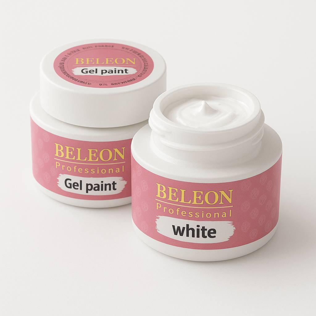 Гелева фарба BELEON Gel Point для дизайну нігтів (малюнків, стемпінг дизайну) 7 грам  (White), фото 1
