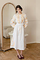 Біла жіноча сукня з вишитими колосками, арт 4670