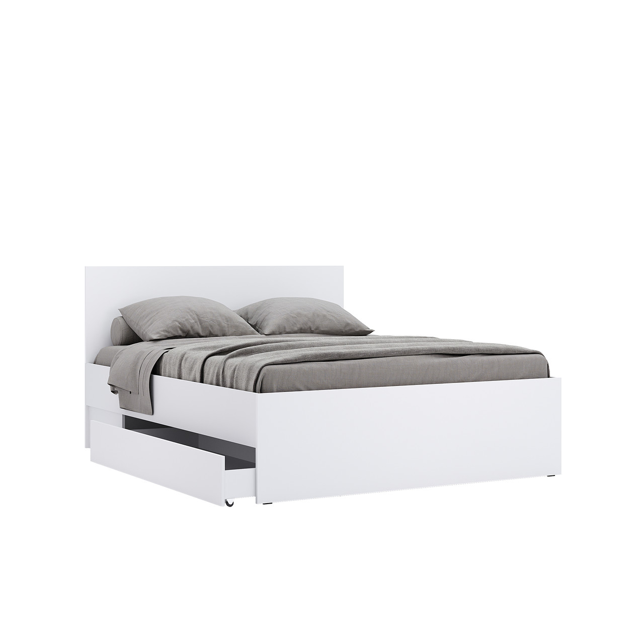 Ліжко Тіbо 1,6х2,0 Супер Мат Білий з ящиками без каркасу