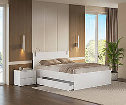 Ліжко Тіbо 1,6х2,0 Супер Мат Білий з ящиками без каркасу, фото 4