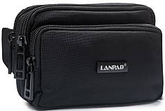 Чоловіча поясна сумка на пояс бананка чорна крос боді тканинна слінг crossbody на блискавці Lanpad 35007