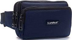 Чоловіча поясна сумка на пояс бананка синя крос боді тканинна слінг crossbody на блискавці Lanpad 35007