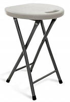 Сірий пластиковий табурет для кухні Літл без спинки з круглим твердим сидінням складаний Мікс Мебель