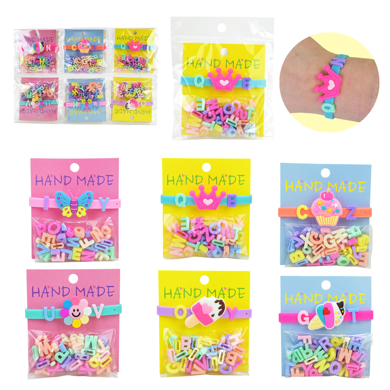 Аксесуари для дівчаток Cel241108 браслети зі змінними літерами та пеналом мікс видів, фото 1