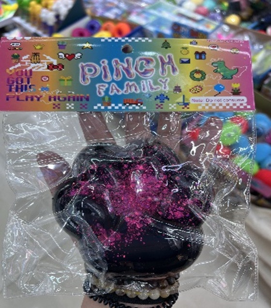 Антистрес C29304 Таба чорна лапка з блискітками 11 см набір 8 штук дисплей-бокс, фото 1