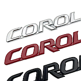 Емблема напис COROLLA для TOYOTA чорна 177х22мм метал (на скотчі), фото 3