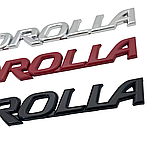 Емблема напис COROLLA для TOYOTA чорна 177х22мм метал (на скотчі), фото 4