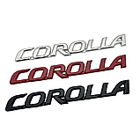 Емблема напис COROLLA для TOYOTA червона 177х22мм метал (на скотчі), фото 2
