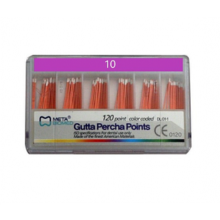 Meta Biomed Gutta Percha Points, Мета Біомед Гутаперчеві штифти 02 №10, 120шт