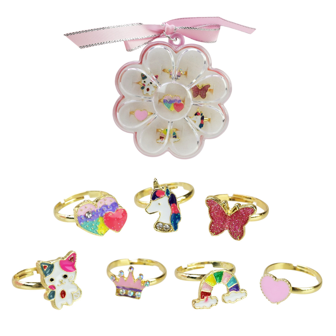 Набір аксесуарів для дівчаток Beauty Star B4364 кільця 7 видів, фото 1
