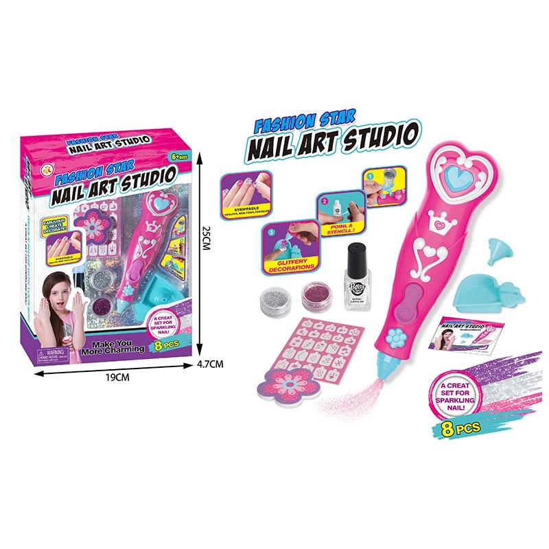 Набір для манікюру 868-104 на батарейках, з тату-стікерами, коробка 24×24×7,4 см, фото 1