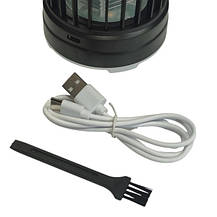 Електрична USB лампа пастка пастка для знищення комах комарів Camping Mosquito Lamp Чорна, фото 3