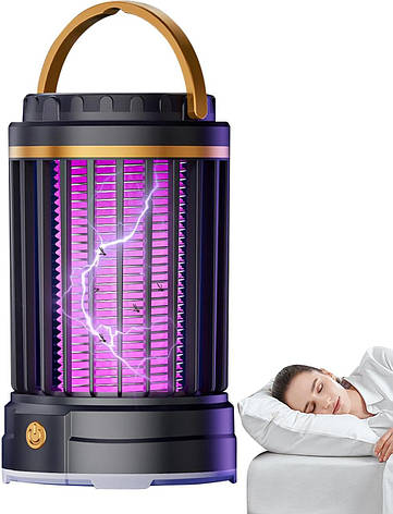 Електрична USB лампа пастка пастка для знищення комах комарів Camping Mosquito Lamp Чорна, фото 1