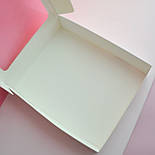 Картонна коробка для десертів і солодощів 24×20×5 см, біла з віконцем, фото 4