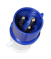 Вилка силова 023 переносна 2Р+PЕ 32А 220В IP44 силовий роз'єм Tnsy