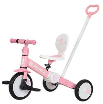 Велосипед-трансформер біговів з батьківською ручкою (колеса PU) PB112 Рожевий