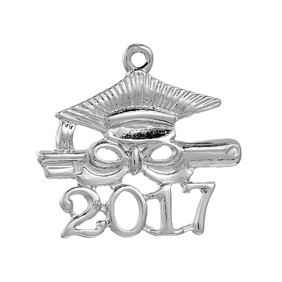 Підвіски металеві Finding Кулон випускник 2017 року Сталистий 25 мм x 23 мм, фото 1